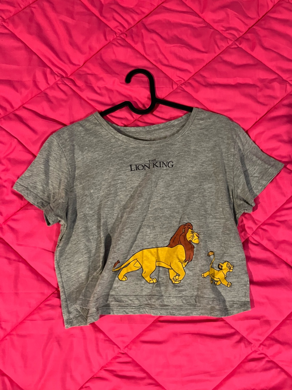 Gray Graphic Crop Top T‑Shirt